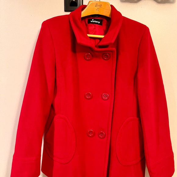 Virany Red Wool Coat - Picture 2 of 5